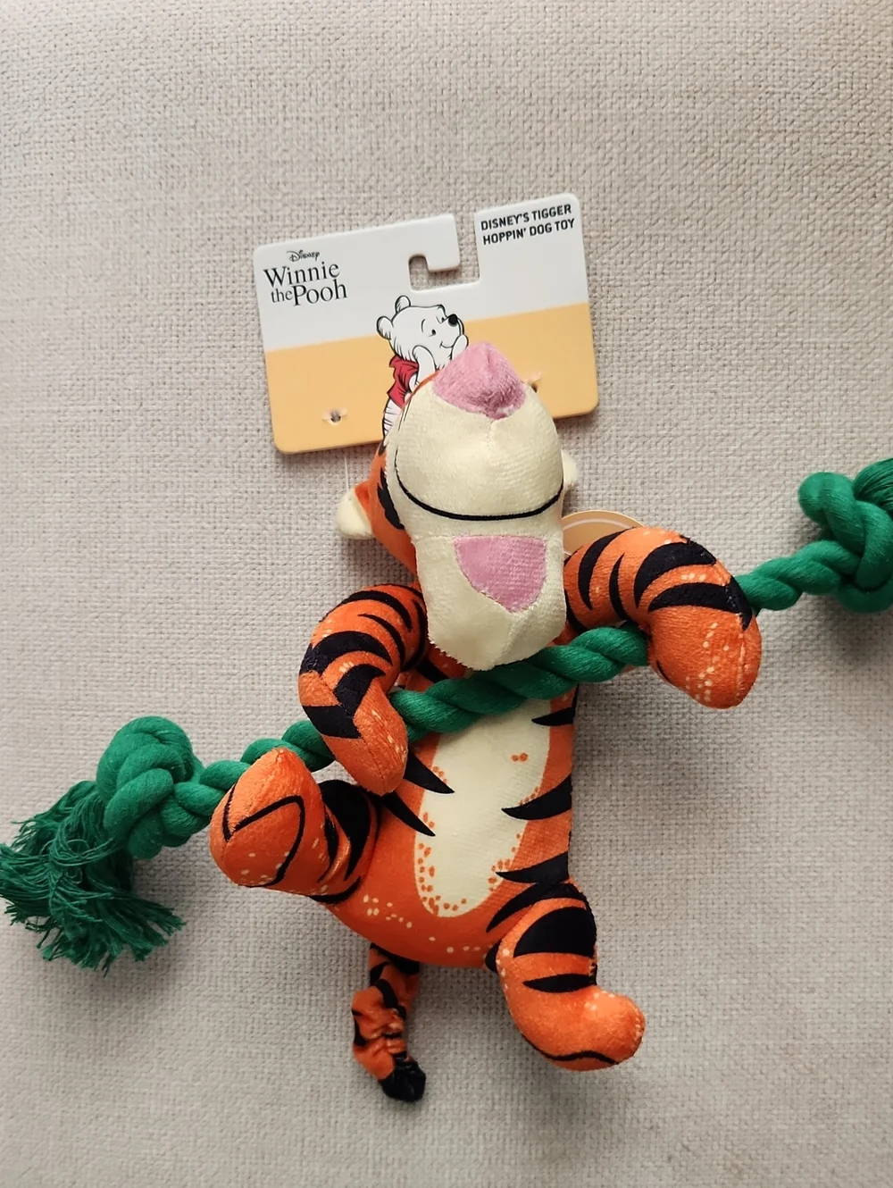 Disney Winnie the Pooh Tigger Orange and Green Plush Dog Toy